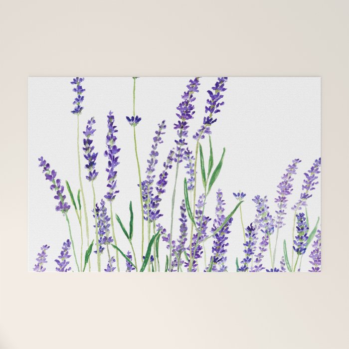 lavender watercolor horizontal Welcome Mat Gallery Image 1