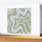 Liquid Swirl Contemporary Abstract Pattern in Light Sage Green Wall Mural Gallery Image 2