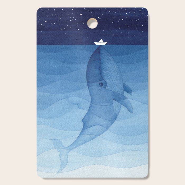 Whale blue ocean Cutting Board Gallery Image 1