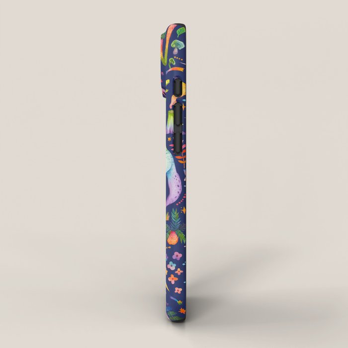 Rainbow color Cheerful Dinosaurus World - bluebg iPhone Case Gallery Image 2