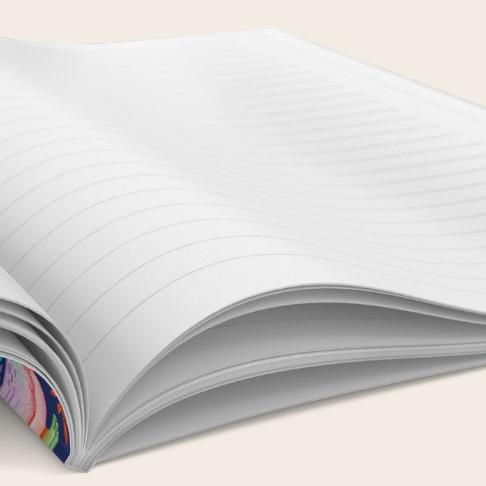 Rainbow color Cheerful Dinosaurus World - bluebg Notebook Gallery Image 2