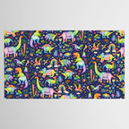 Rainbow color Cheerful Dinosaurus World - bluebg Tablecloth Gallery Image 2