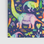 Rainbow color Cheerful Dinosaurus World - bluebg Poster Gallery Image 3