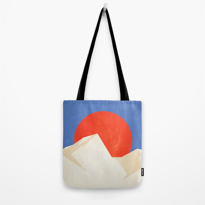 The Japanese Sun | Vintage Minimal Mount Fuji Landscape Tote Bag Gallery Image 2