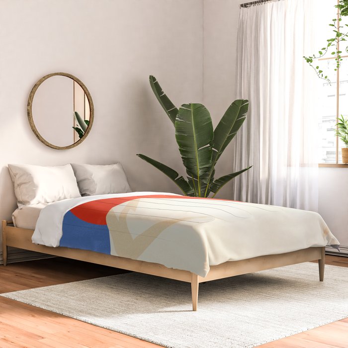The Japanese Sun | Vintage Minimal Mount Fuji Landscape Comforter Gallery Image 2