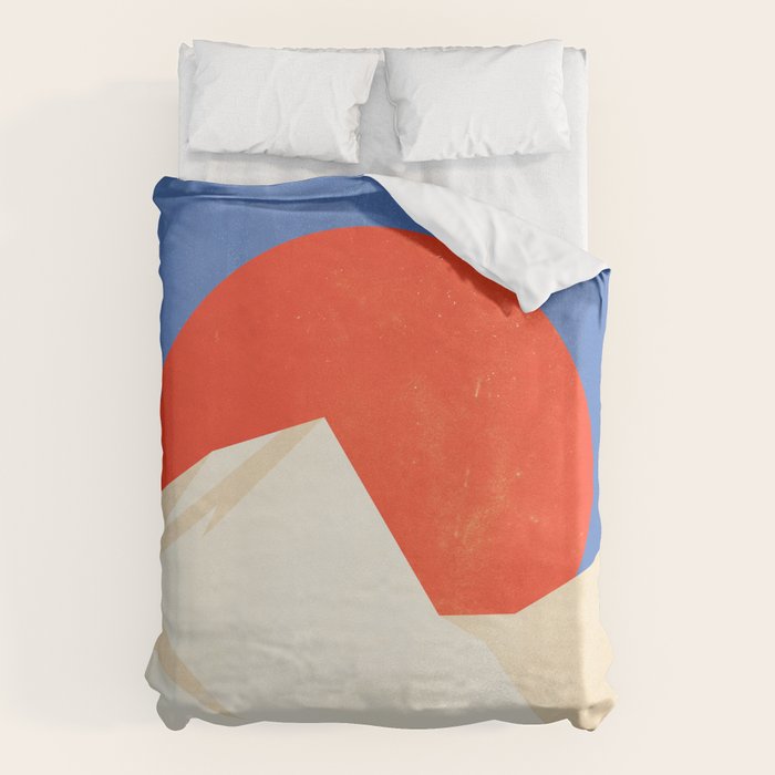The Japanese Sun | Vintage Minimal Mount Fuji Landscape Duvet Cover Gallery Image 6