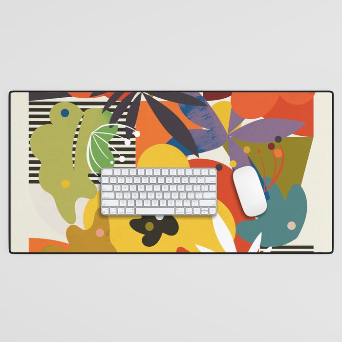 mid century minimal floral Desk Mat Gallery Image 1