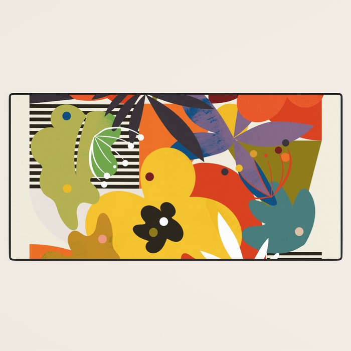 mid century minimal floral Desk Mat Gallery Image 3