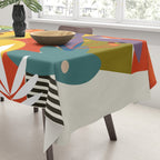 mid century minimal floral Tablecloth Gallery Image 3
