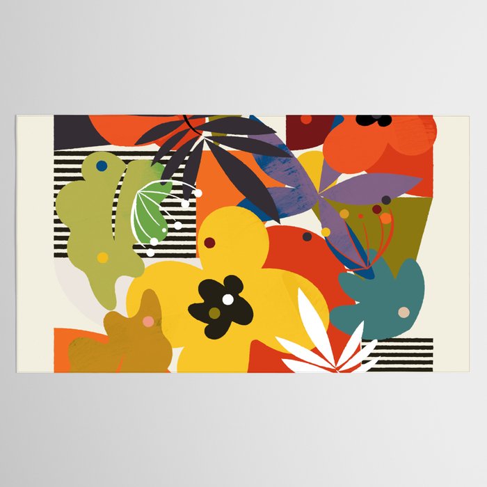 mid century minimal floral Tablecloth Gallery Image 2