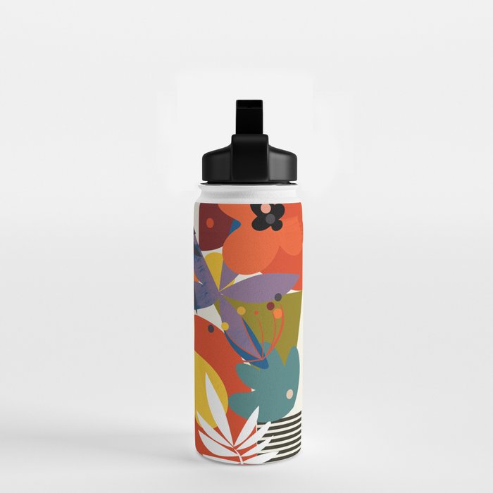 mid century minimal floral Water Bottle Gallery Image 2