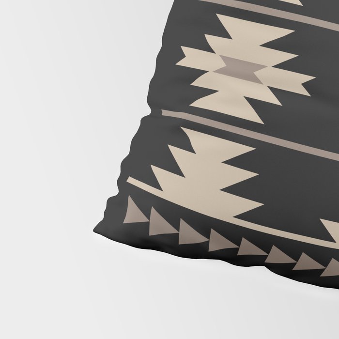 Southwestern Pattern 132 Black and Beige Pillow Sham Gallery Image 4