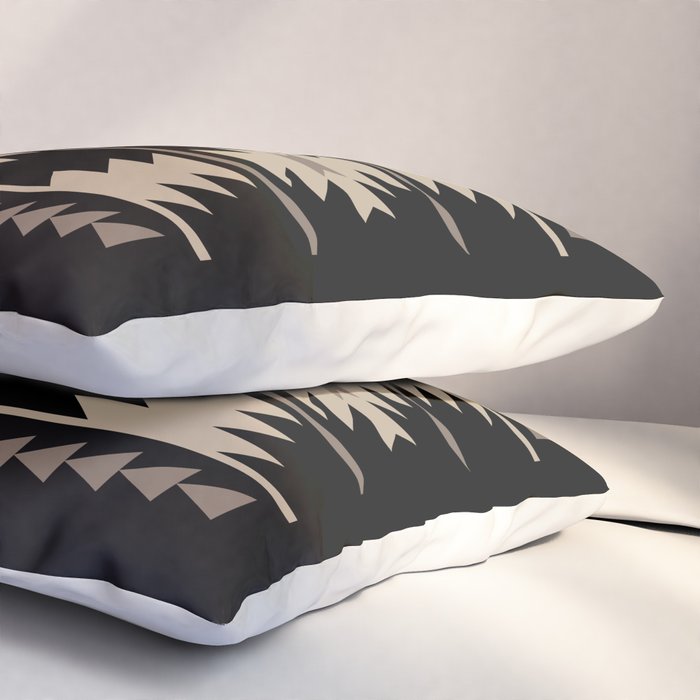 Southwestern Pattern 132 Black and Beige Pillow Sham Gallery Image 3