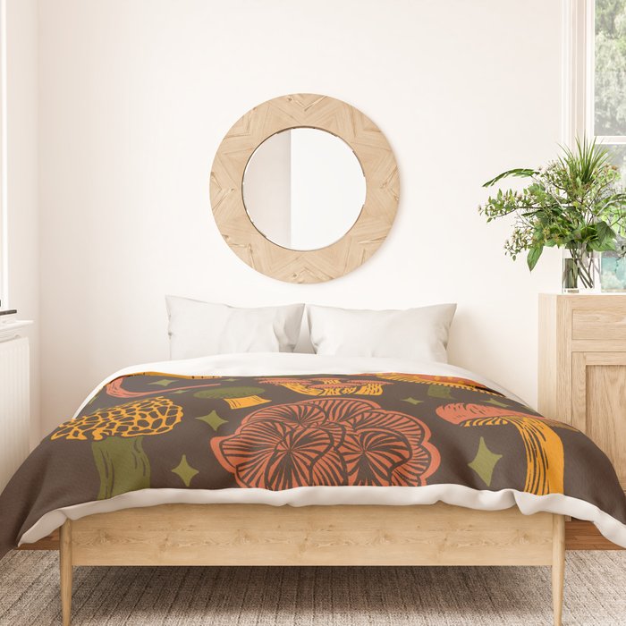 Texas Mushrooms âÂ Dark Multicolor Duvet Cover Gallery Image 3