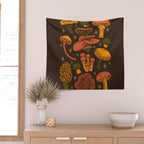 Texas Mushrooms âÂ Dark Multicolor Wall Tapestry Gallery Image 2