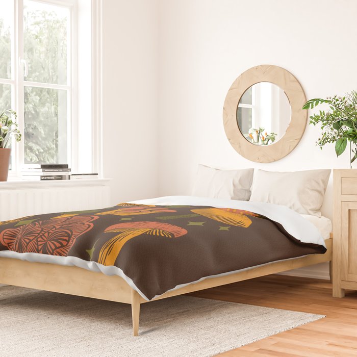 Texas Mushrooms âÂ Dark Multicolor Duvet Cover Gallery Image 2