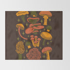 Texas Mushrooms âÂ Dark Multicolor Throw Blanket Gallery Image 2