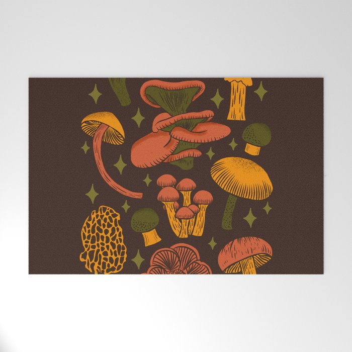 Texas Mushrooms âÂ Dark Multicolor Welcome Mat Gallery Image 1