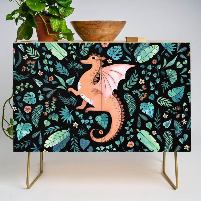 Tropical Dragon in Peach Credenza Gallery Image 1