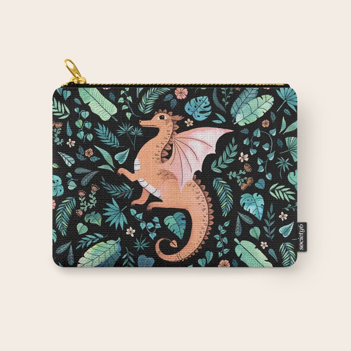 Tropical Dragon in Peach Carry All Pouch Gallery Image 1