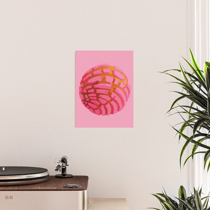 Pink concha bread mexican concha pan dulce mexican food lover Poster Gallery Image 2