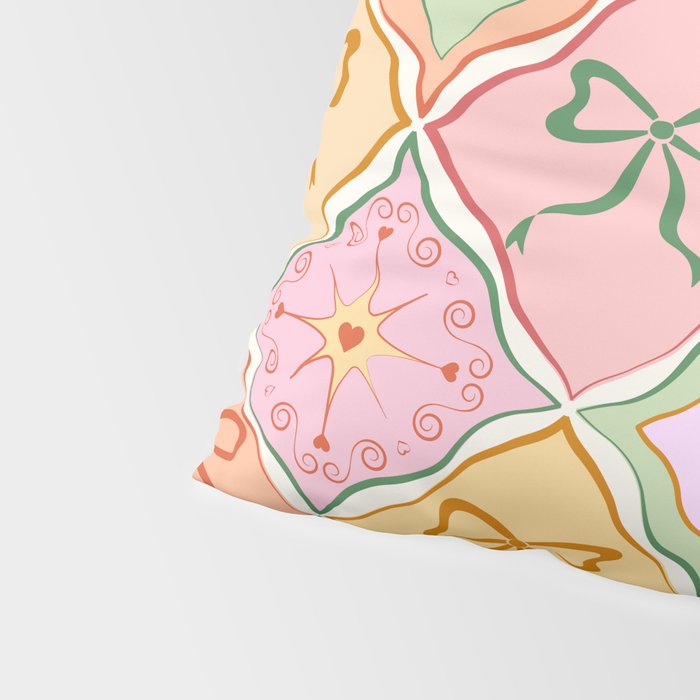 Colorful Coquette Patchwork Quilt with Bows  Pillow Sham Gallery Image 4