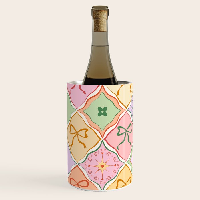 Colorful Coquette Patchwork Quilt with Bows  Wine Chiller Gallery Image 2