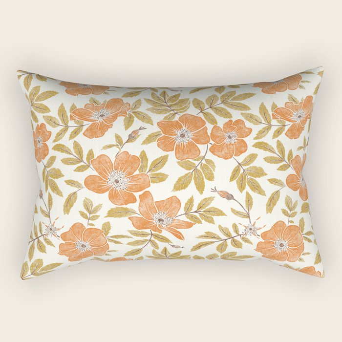 Wild Mountain Roses - vintage autumn leaves  Rectangular Pillow Gallery Image 1