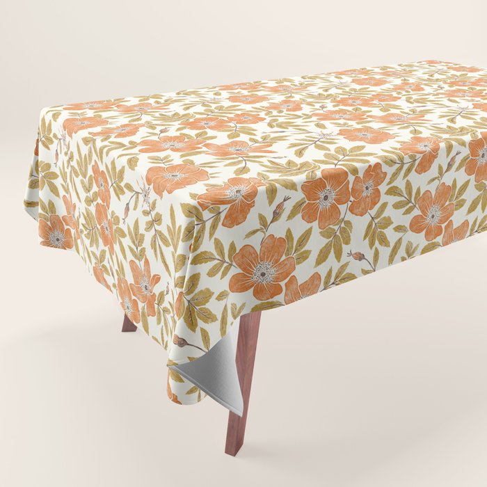 Wild Mountain Roses - vintage autumn leaves  Tablecloth Gallery Image 1
