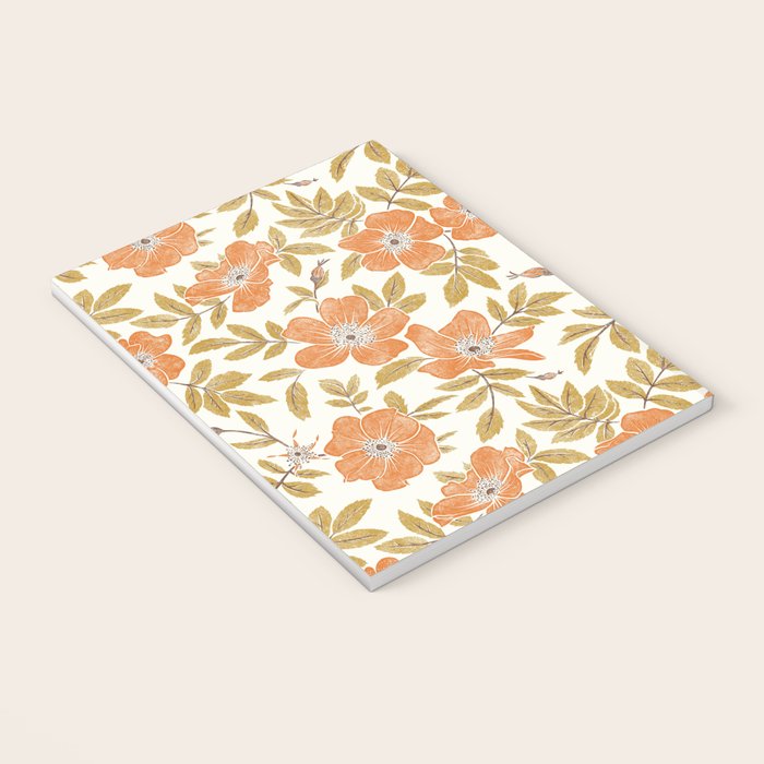 Wild Mountain Roses - vintage autumn leaves  Notebook Gallery Image 3