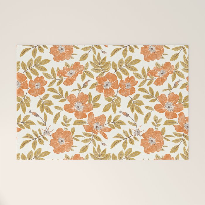 Wild Mountain Roses - vintage autumn leaves  Welcome Mat Gallery Image 1
