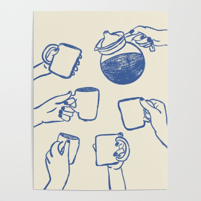 Coffee Hands Art Print Poster Gallery Image 1
