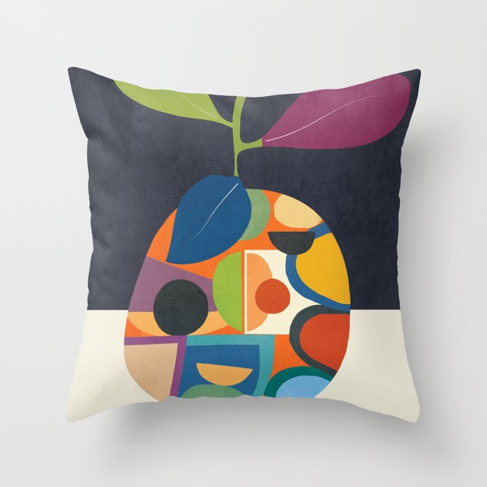 Abstract fruit shapes 01 Throw Pillow Gallery Image 6
