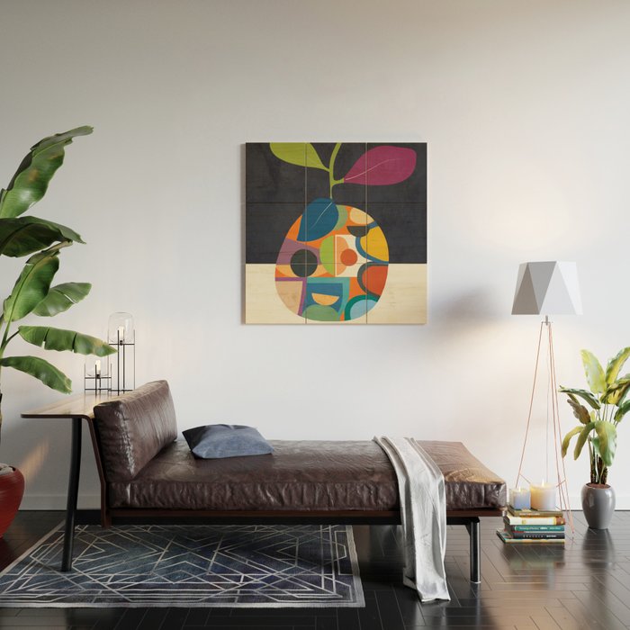 Abstract fruit shapes 01 Wood Wall Art Gallery Image 2