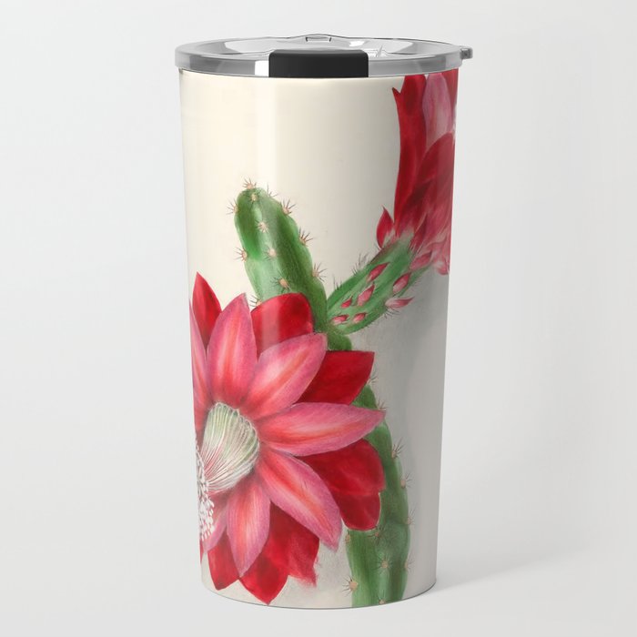 Cereus cactus by Clarissa Munger Badger, "Floral Belles," 1866 (benefitting The Nature Conservancy) Travel Mug Gallery Image 1