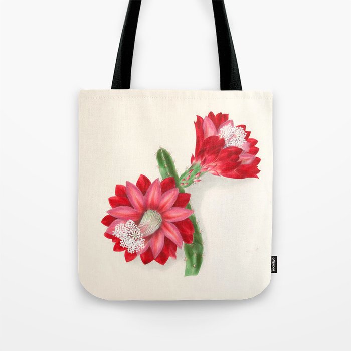 Cereus cactus by Clarissa Munger Badger, "Floral Belles," 1866 (benefitting The Nature Conservancy) Tote Bag Gallery Image 1