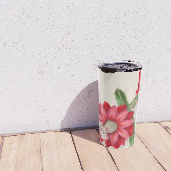 Cereus cactus by Clarissa Munger Badger, "Floral Belles," 1866 (benefitting The Nature Conservancy) Travel Mug Gallery Image 4