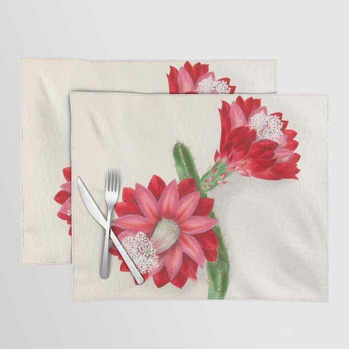 Cereus cactus by Clarissa Munger Badger, "Floral Belles," 1866 (benefitting The Nature Conservancy) Placemat Gallery Image 1
