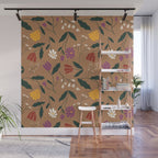 Pressed Flower Illustration Pattern  Wall Mural Gallery Image 1