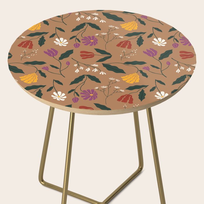 Pressed Flower Illustration Pattern  Side Table Gallery Image 2