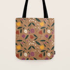Pressed Flower Illustration Pattern  Tote Bag Gallery Image 1