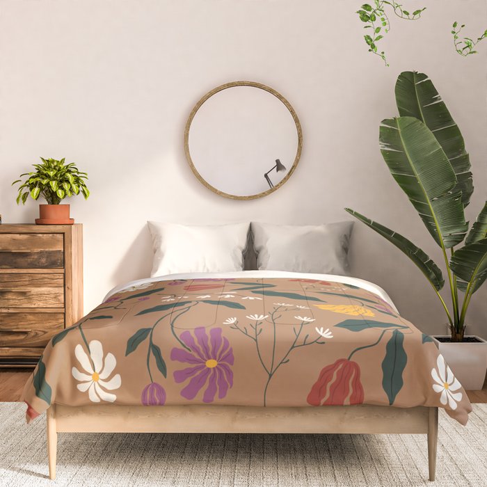 Pressed Flower Illustration Pattern  Comforter Gallery Image 3