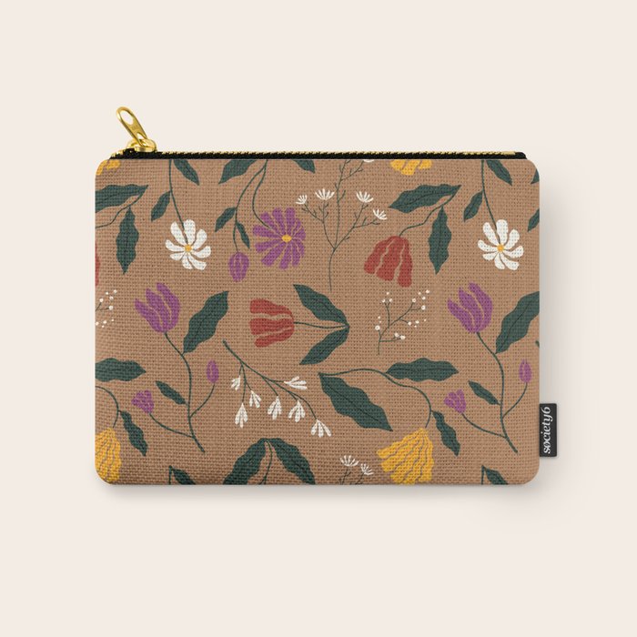 Pressed Flower Illustration Pattern  Carry All Pouch Gallery Image 1
