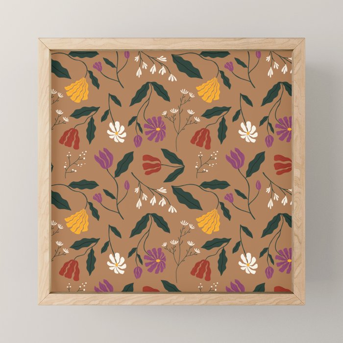 Pressed Flower Illustration Pattern  Mini Art Print Gallery Image 1