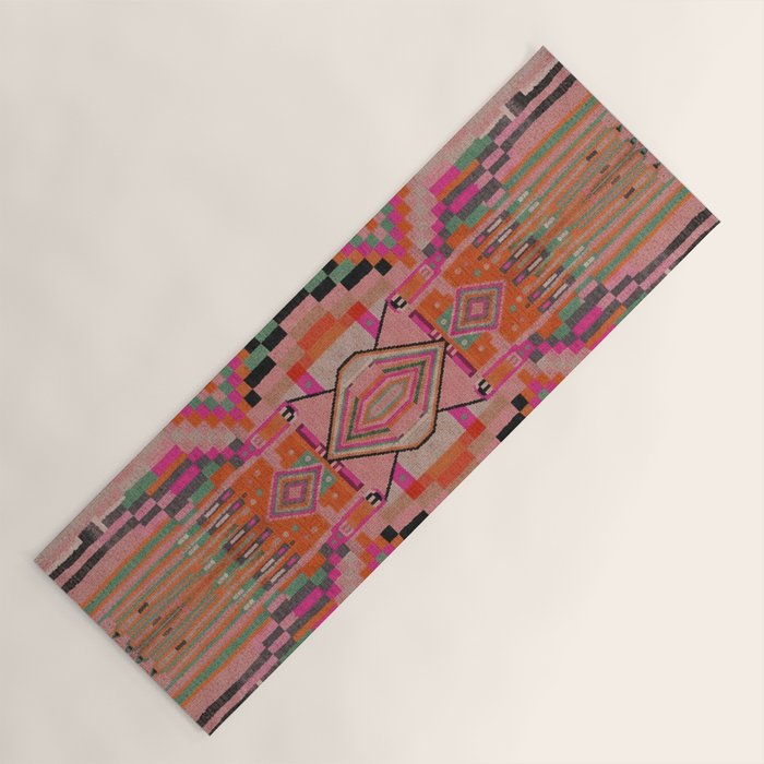 Geometric Tribal Guardian Abstract Textile Art Yoga Mat Gallery Image 1