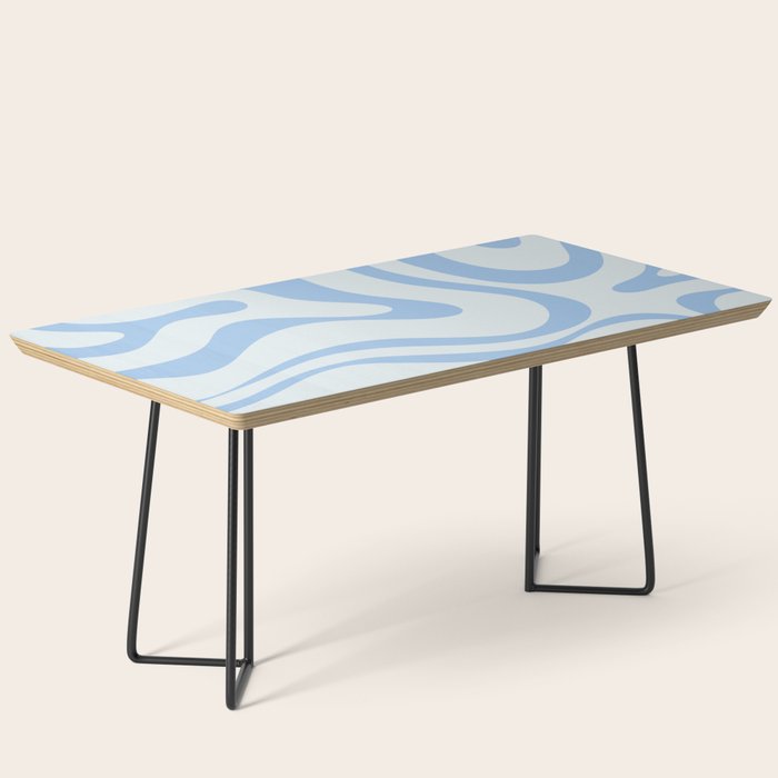Soft Liquid Swirl Abstract Pattern Square in Powder Blue Coffee Table Gallery Image 1