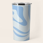 Soft Liquid Swirl Abstract Pattern Square in Powder Blue Travel Mug Gallery Image 1