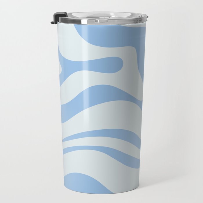 Soft Liquid Swirl Abstract Pattern Square in Powder Blue Travel Mug Gallery Image 3