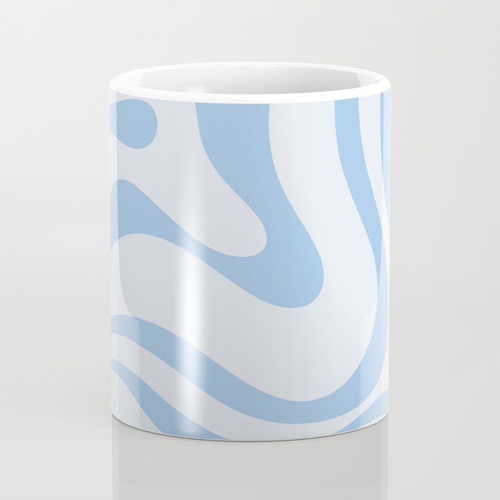 Soft Liquid Swirl Abstract Pattern Square in Powder Blue Coffee Mug Gallery Image 4