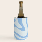 Soft Liquid Swirl Abstract Pattern Square in Powder Blue Wine Chiller Gallery Image 1